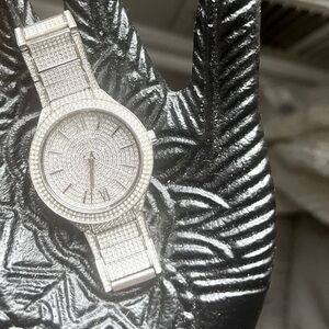 MICHAEL KORS Kerry Pavé Silver-Tone Watch #MK3359